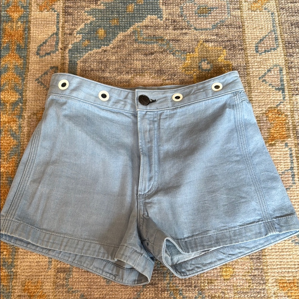 Rag & Bone Blue High Waist Denim Shorts